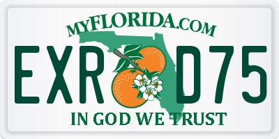 FL license plate EXRD75