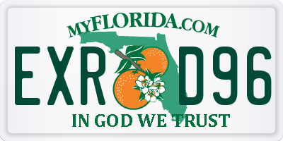 FL license plate EXRD96