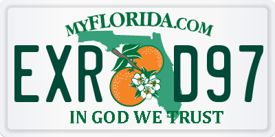 FL license plate EXRD97