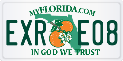 FL license plate EXRE08