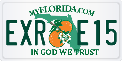FL license plate EXRE15