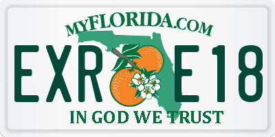 FL license plate EXRE18