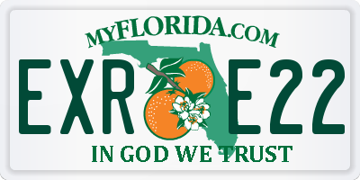 FL license plate EXRE22