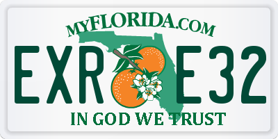 FL license plate EXRE32