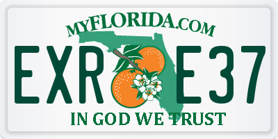 FL license plate EXRE37