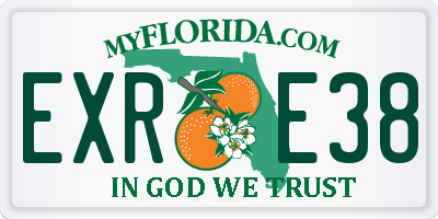 FL license plate EXRE38
