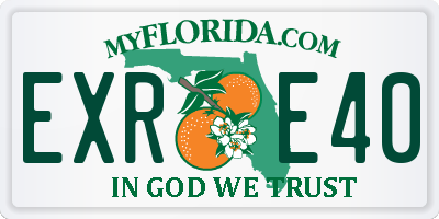 FL license plate EXRE40