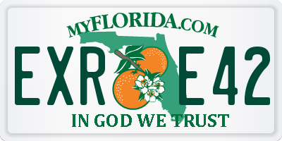 FL license plate EXRE42