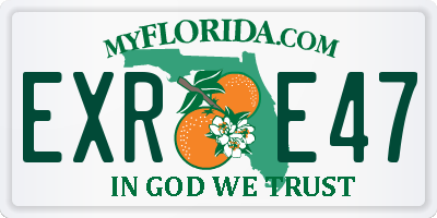 FL license plate EXRE47