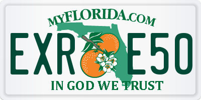 FL license plate EXRE50