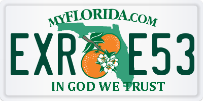 FL license plate EXRE53