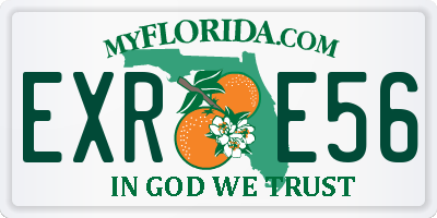 FL license plate EXRE56