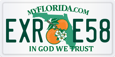FL license plate EXRE58