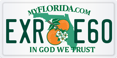 FL license plate EXRE60