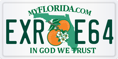 FL license plate EXRE64