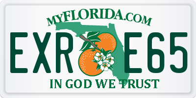 FL license plate EXRE65