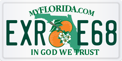 FL license plate EXRE68