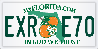 FL license plate EXRE70
