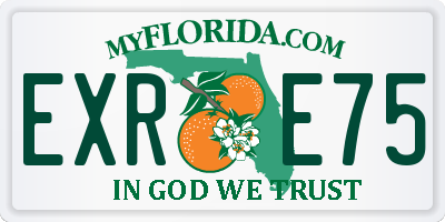 FL license plate EXRE75