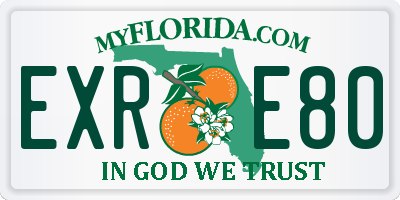 FL license plate EXRE80
