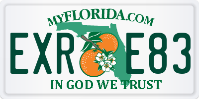 FL license plate EXRE83