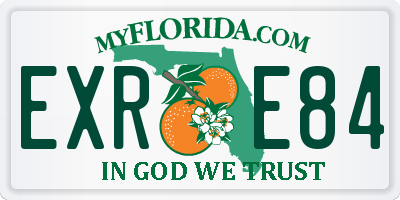 FL license plate EXRE84