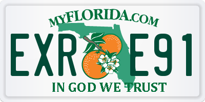 FL license plate EXRE91