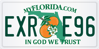 FL license plate EXRE96