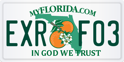 FL license plate EXRF03