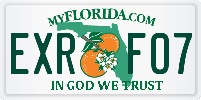 FL license plate EXRF07