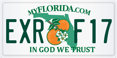 FL license plate EXRF17