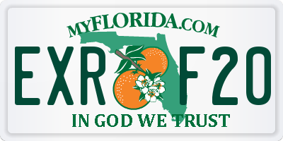 FL license plate EXRF20