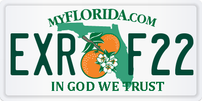 FL license plate EXRF22