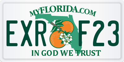 FL license plate EXRF23