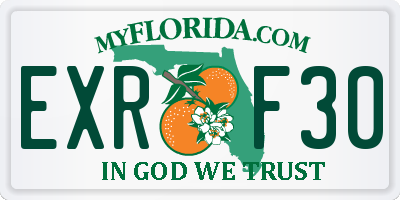 FL license plate EXRF30