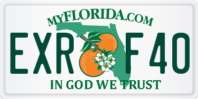FL license plate EXRF40