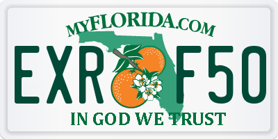 FL license plate EXRF50