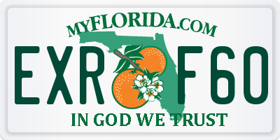 FL license plate EXRF60