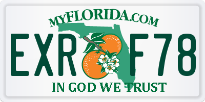 FL license plate EXRF78