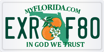 FL license plate EXRF80