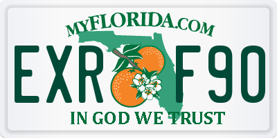 FL license plate EXRF90