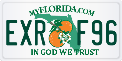 FL license plate EXRF96