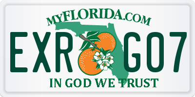 FL license plate EXRG07