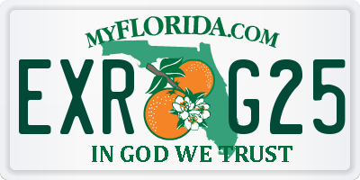 FL license plate EXRG25