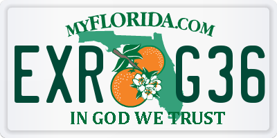 FL license plate EXRG36