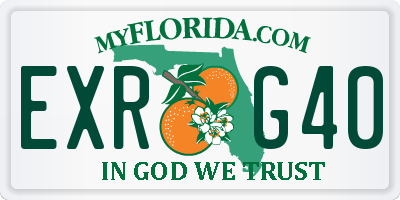 FL license plate EXRG40