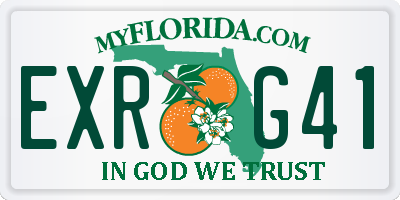 FL license plate EXRG41