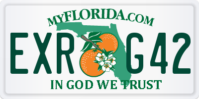 FL license plate EXRG42