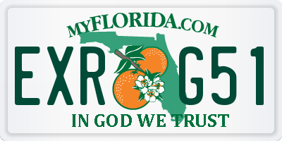 FL license plate EXRG51