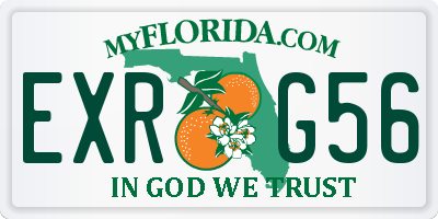 FL license plate EXRG56